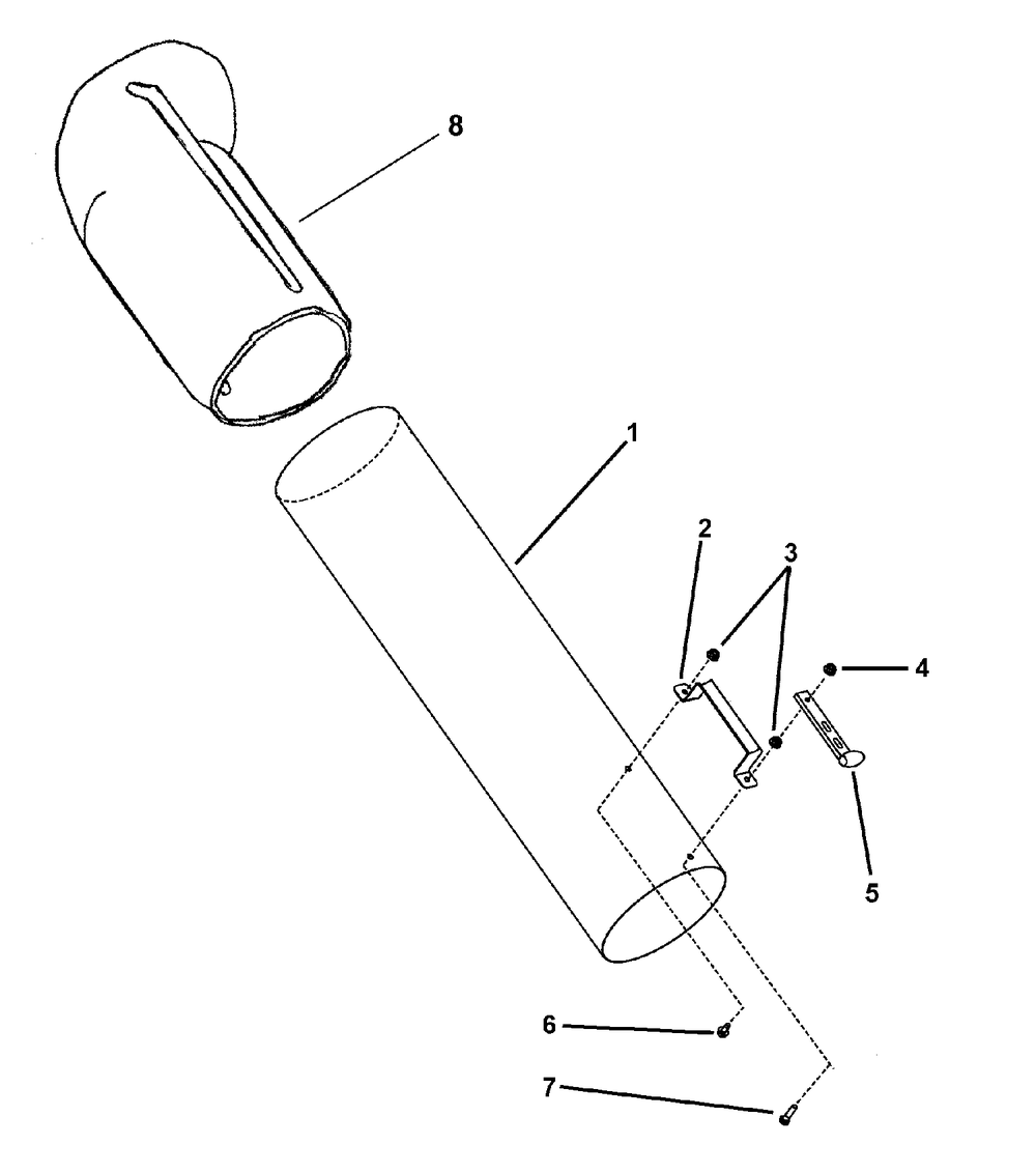 Grass Tube Group Diagram and Parts List for 7600070  Briggs and Stratton Lawn Tractor Accessories